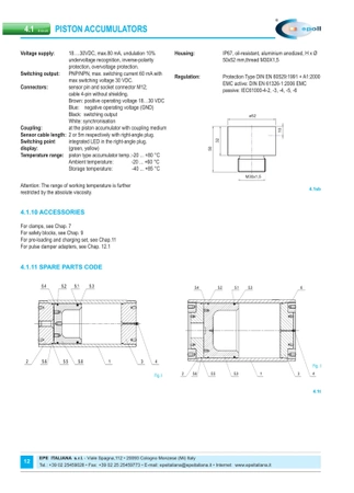 Akumulator tłokowy AP6VV375C100G6V-8/70 - EPE Italiana