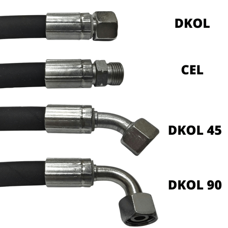 Przewód Hydrauliczny DN06 1SN M14x1.5 DKOL45-DKOL90 900mm 225bar